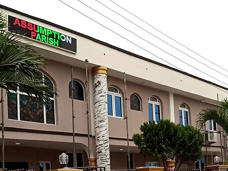 Assumption catholic Church LED display board